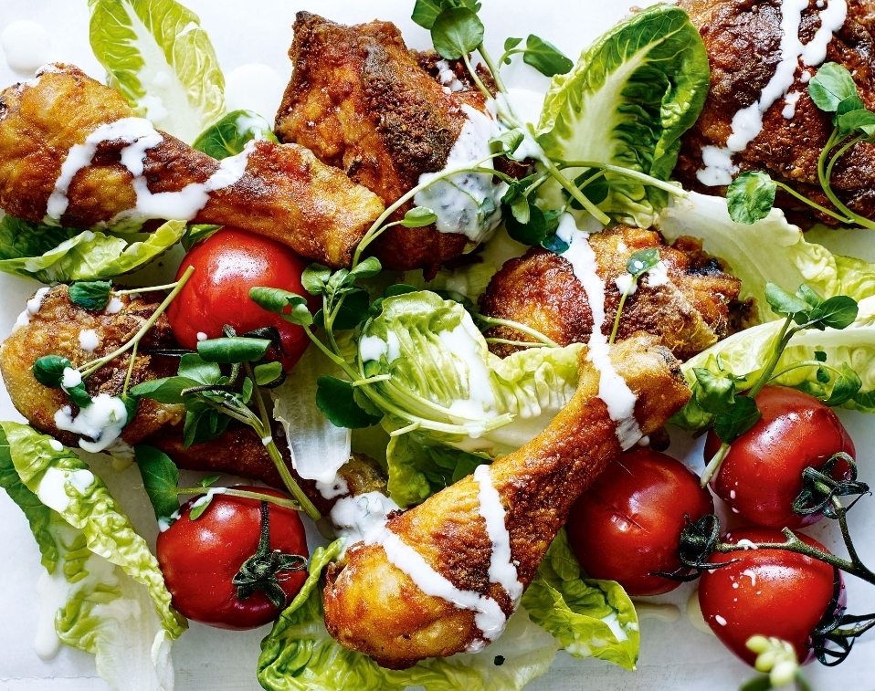 2 wing special over salad
